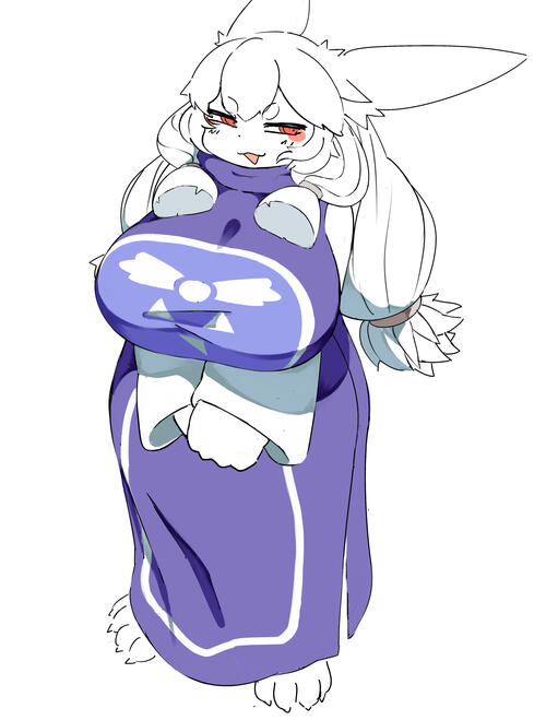 sumire wearing toriel's uniform ( characters from nikukaiQ )