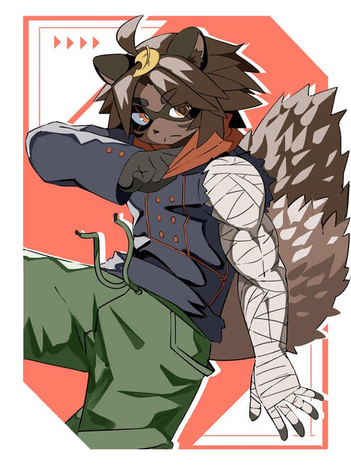 Tanuki but persona ( comm for sol_h3lios )